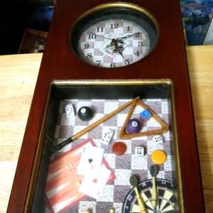 🏤🤼TIANGUAN GAME ROOM CLOCK🎤SIZE L.19"×W.9.5"×2" THICK,VINTAGE 🎸GREAT DECOR.